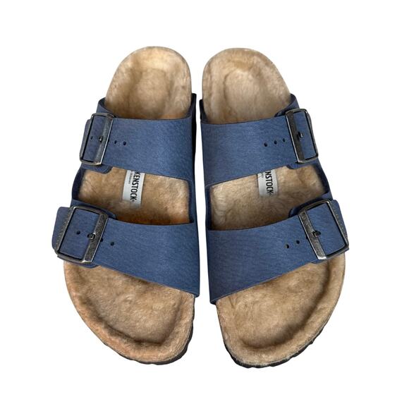 BIRKENSTOCK Women's Arizona Shearling in Elemental Blue They Were Too Small - Picture 6 of 10